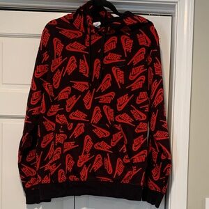 Nike Red and Black Sweatshirt